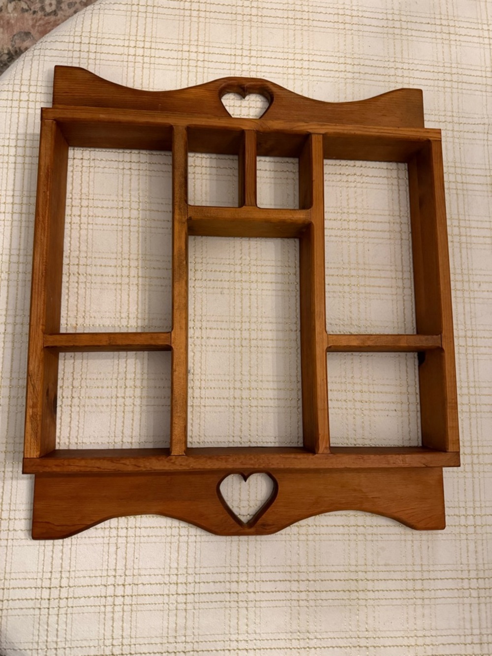 Vintage Wooden Heart trinket Wall Shelf
